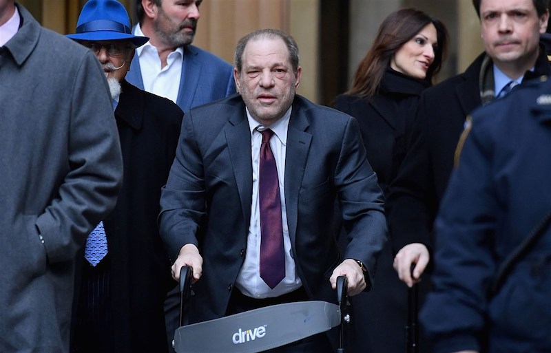 Harvey Weinstein leaves Manhattan Supreme Court on Feb. 20, 2020 in New YorkAngela Weiss / AFP via Getty Images