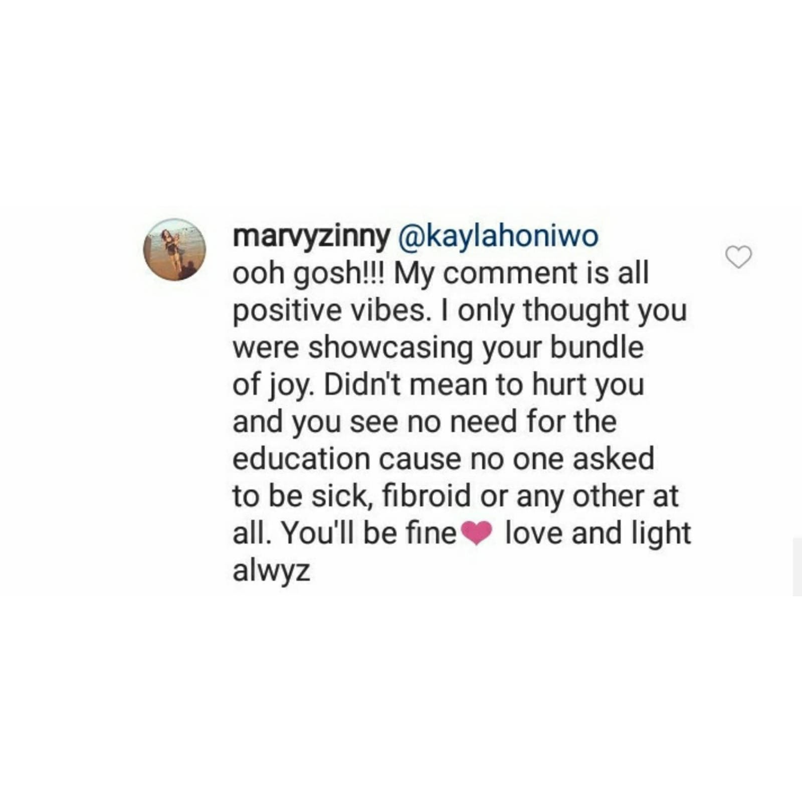 Kayla Oniwo Responds to Baby Bump Comments On Instagram