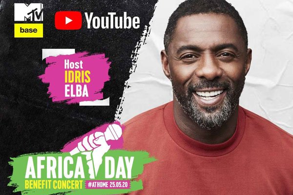 Africa Day 2020 poster. English actor Idris Elba will host an Africa Day benefit concert with the continent’s biggest stars to raise Covid-19 funds for food and health assistance in Africa. PHOTO | COURTESY