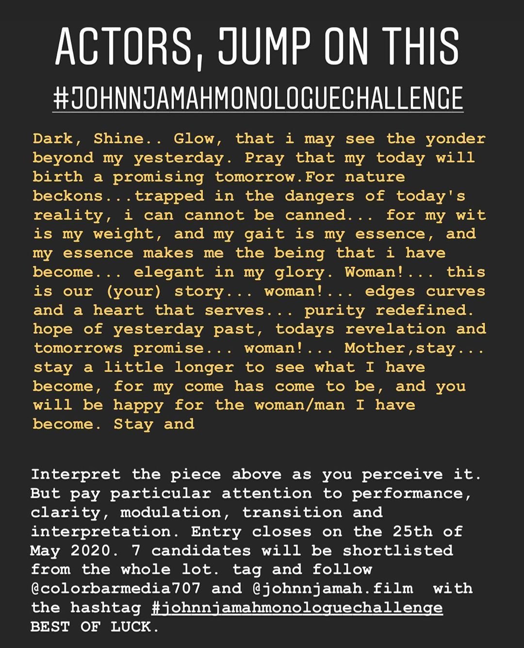 #JohnNjamahMonologueChallenge