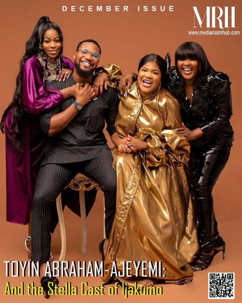 Toyin Abraham Ajeyemi & The Cast Of "Ijakumo: The Born Again Stripper" cover the December issue of Media Room Hub