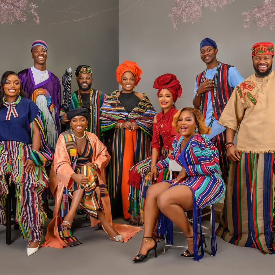 Funke Akindele & Everybody Loves Jenifa Crew Celebrate 2025 in Bold, Beautiful Aso Oke