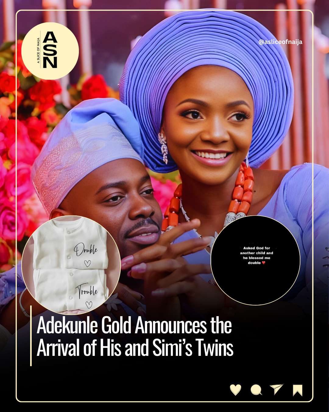 Adekunle Gold Announces the Arrival of His and Simi’s Twins