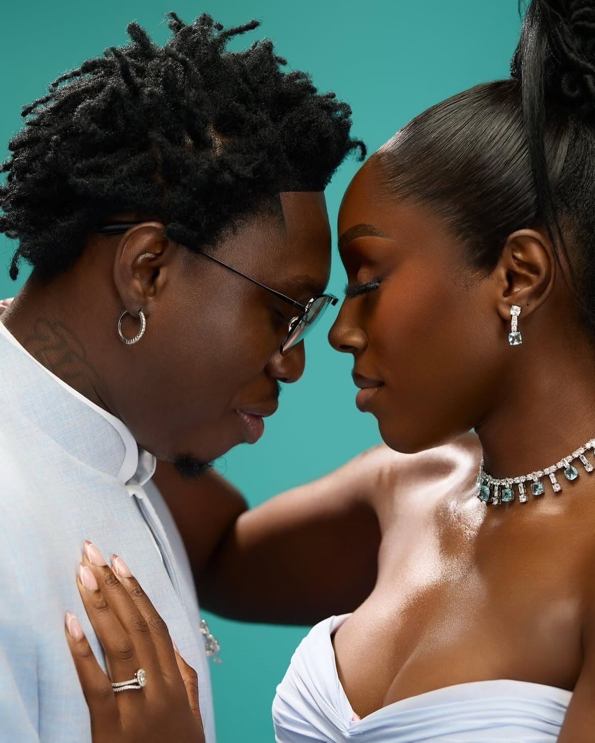 Zlatan Ibile and Davita Release Stunning Pastel Pre-Wedding Photos